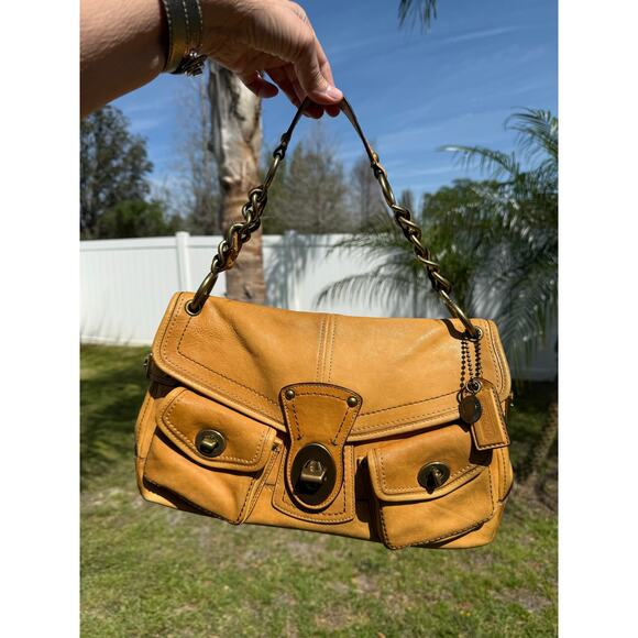 Coach Handbags - Coach 65th anniversary Legacy Leigh #11128, 2007, hang tags in camel/Vachetta ￼